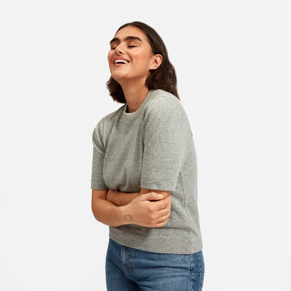 Everlane French Terry Puff-Sleeve Tee - Grey Size M - NWT!